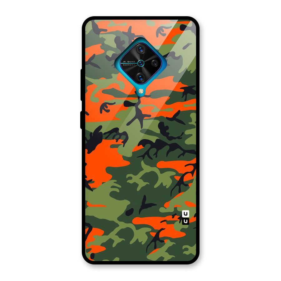 Army Pattern Glass Back Case for Vivo S1 Pro