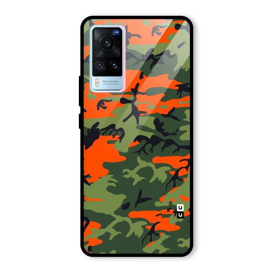 Army Pattern Glass Back Case for Vivo X60