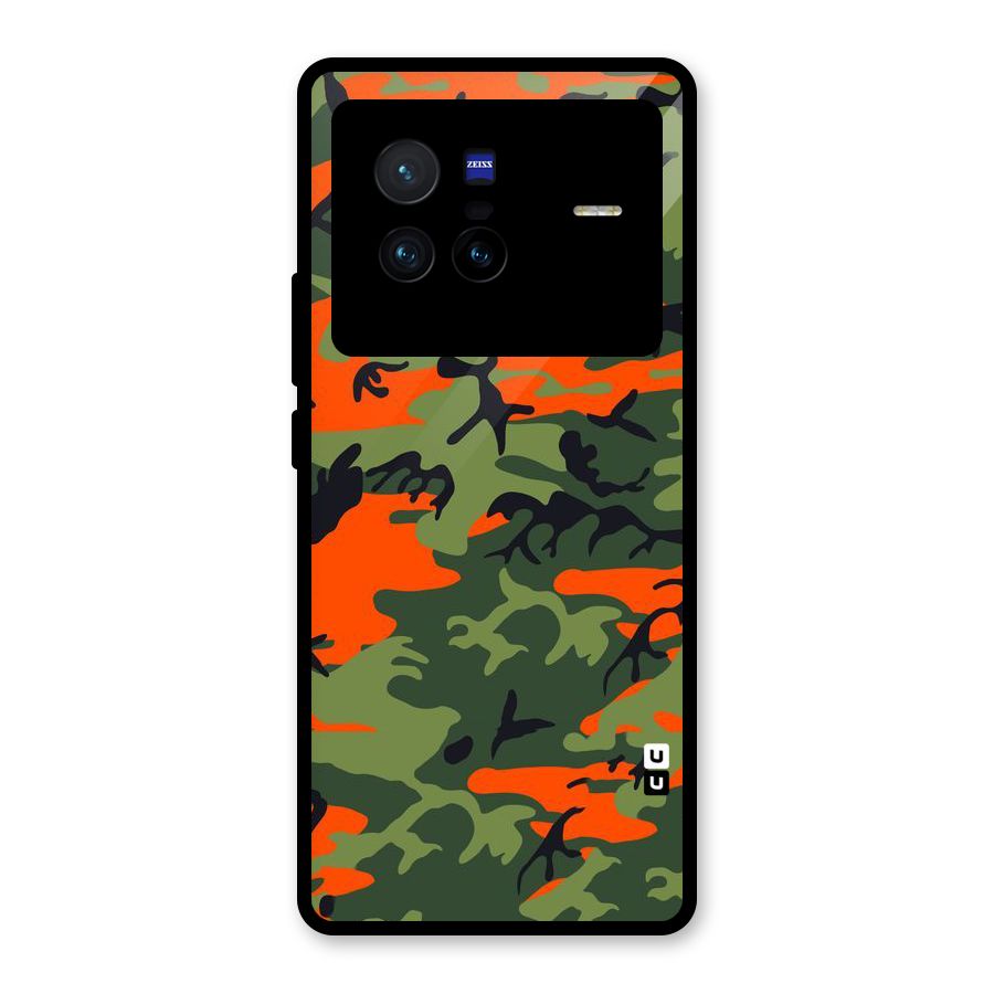 Army Pattern Glass Back Case for Vivo X80