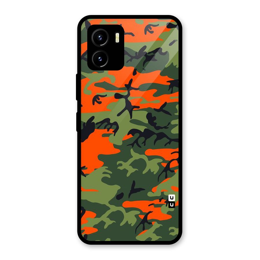 Army Pattern Glass Back Case for Vivo Y15s