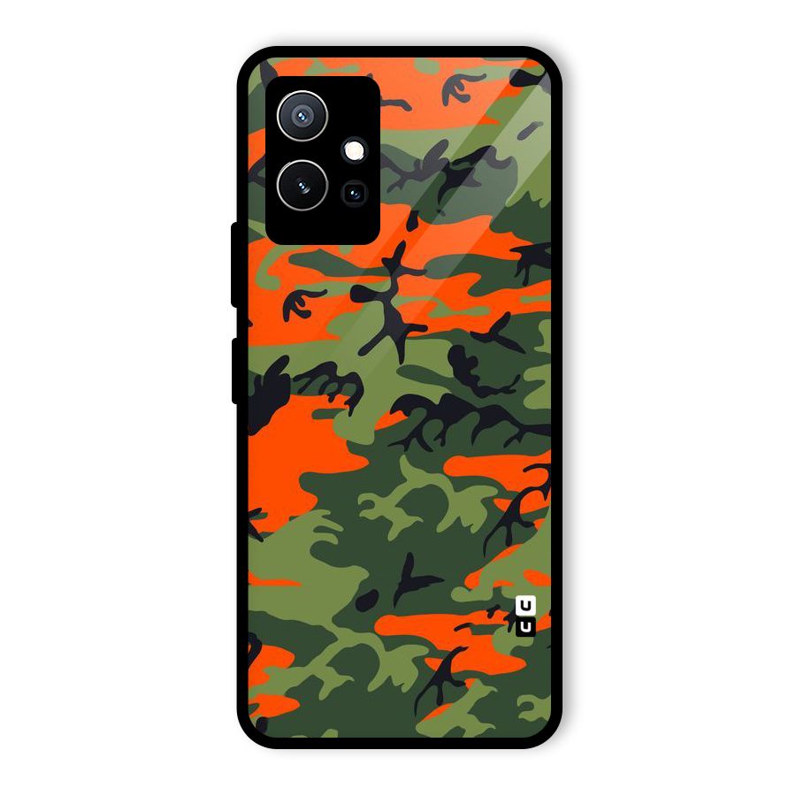 Army Pattern Glass Back Case for Vivo Y75 5G