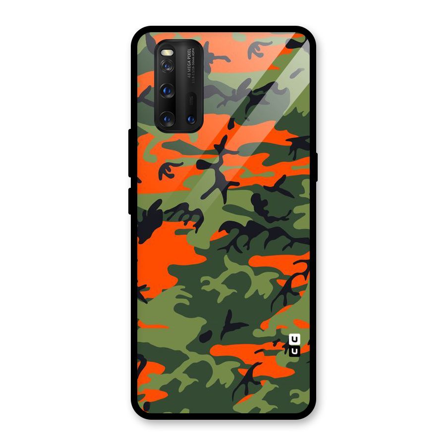 Army Pattern Glass Back Case for Vivo iQOO 3