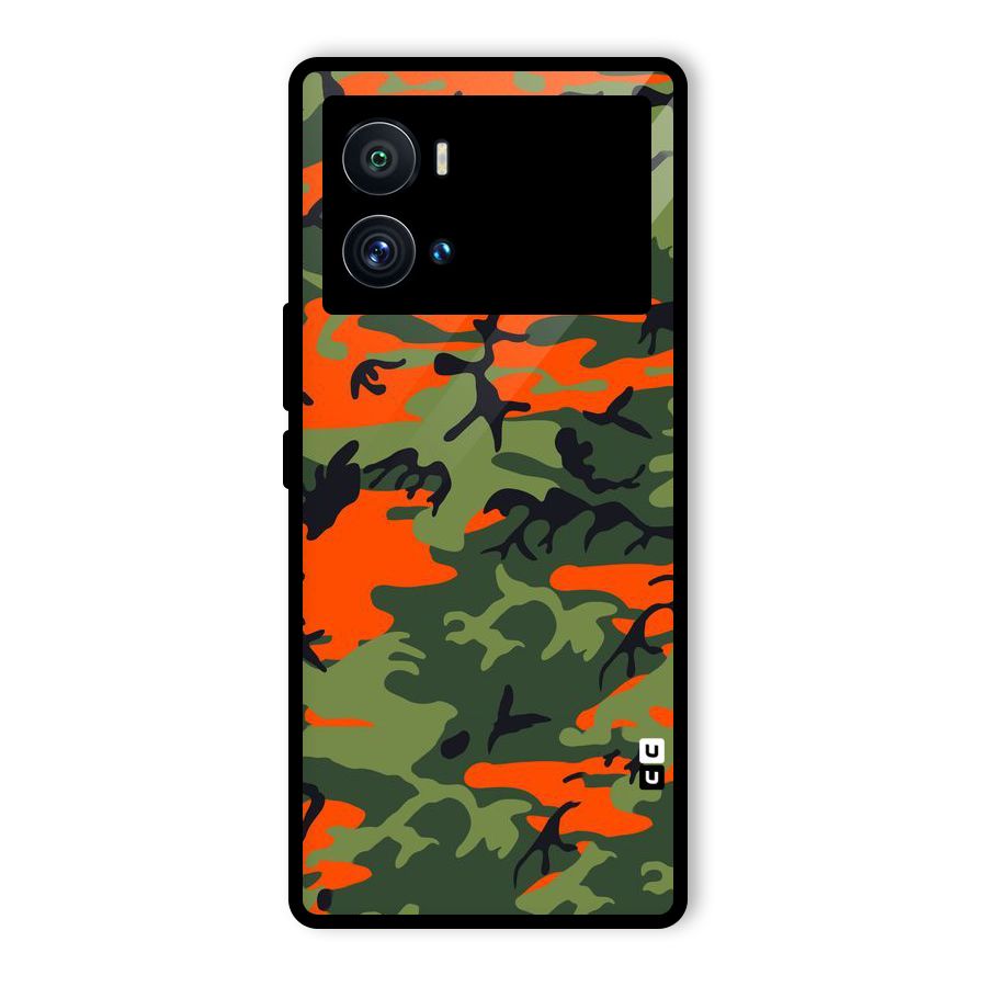 Army Pattern Glass Back Case for Vivo iQOO 9 Pro