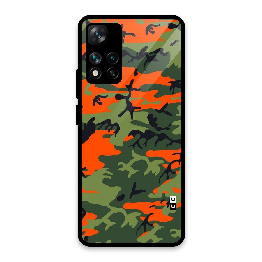 Army Pattern Glass Back Case for Xiaomi 11i HyperCharge 5G