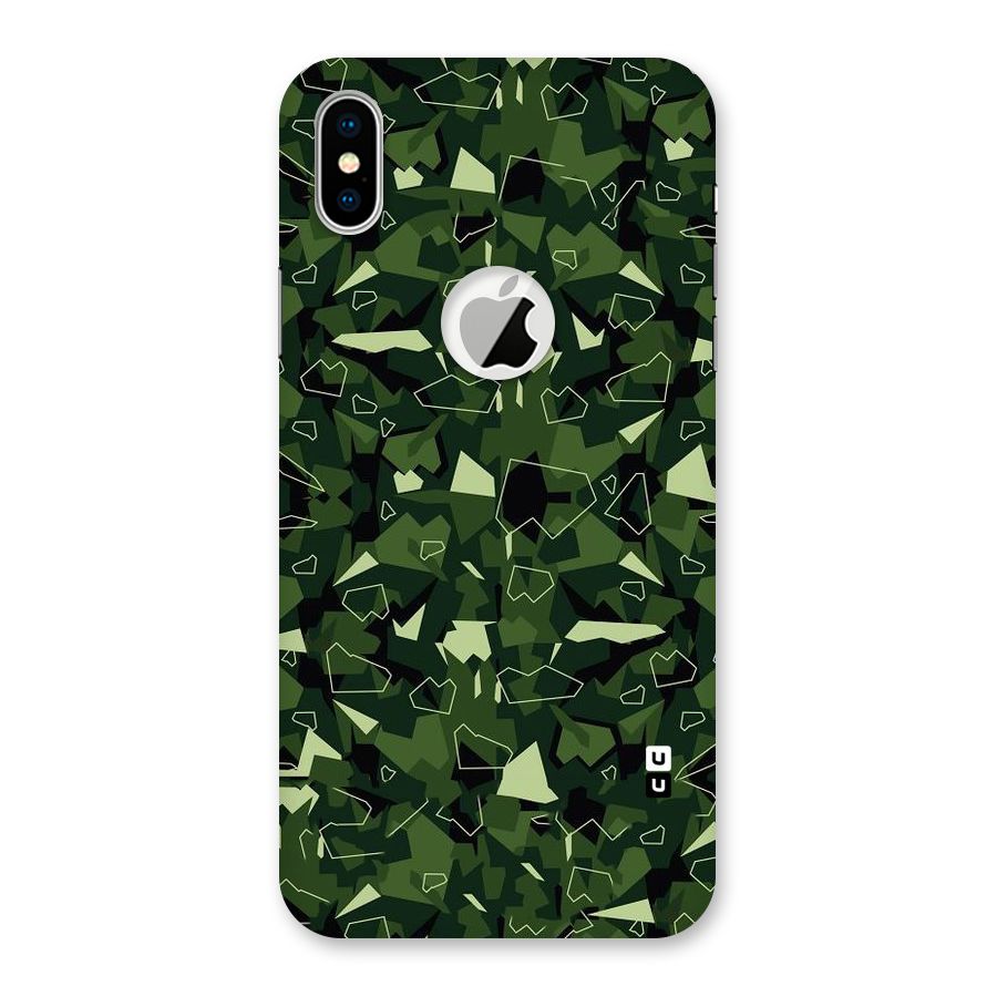 Army Shape Design Back Case for iPhone X Logo Cut