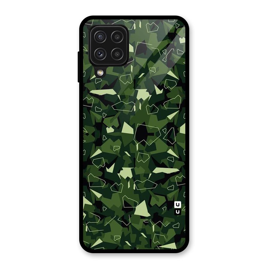 Army Shape Design Glass Back Case for Galaxy A22 4G