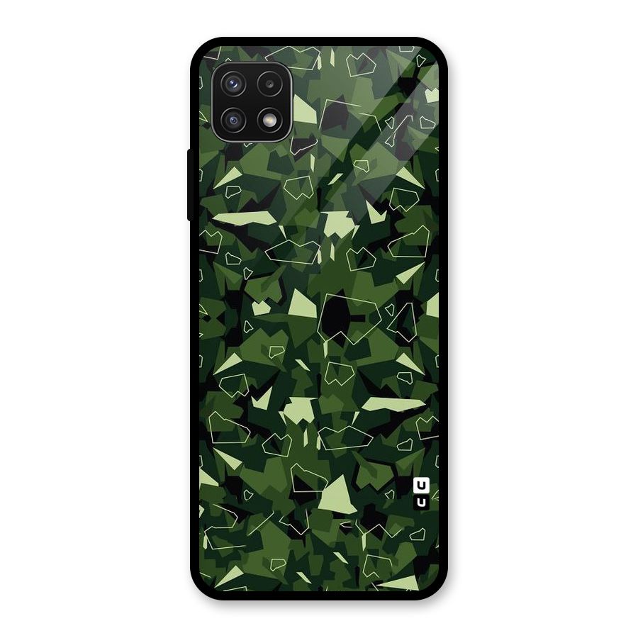 Army Shape Design Glass Back Case for Galaxy A22 5G