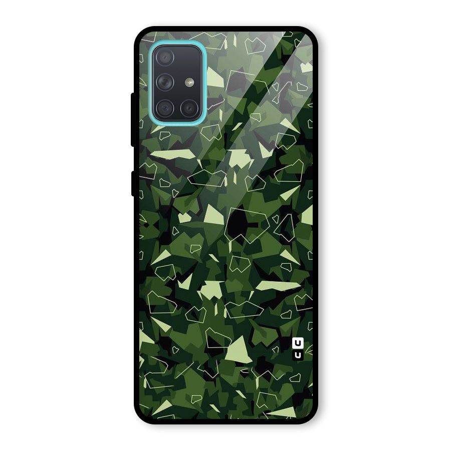 Army Shape Design Glass Back Case for Galaxy A71