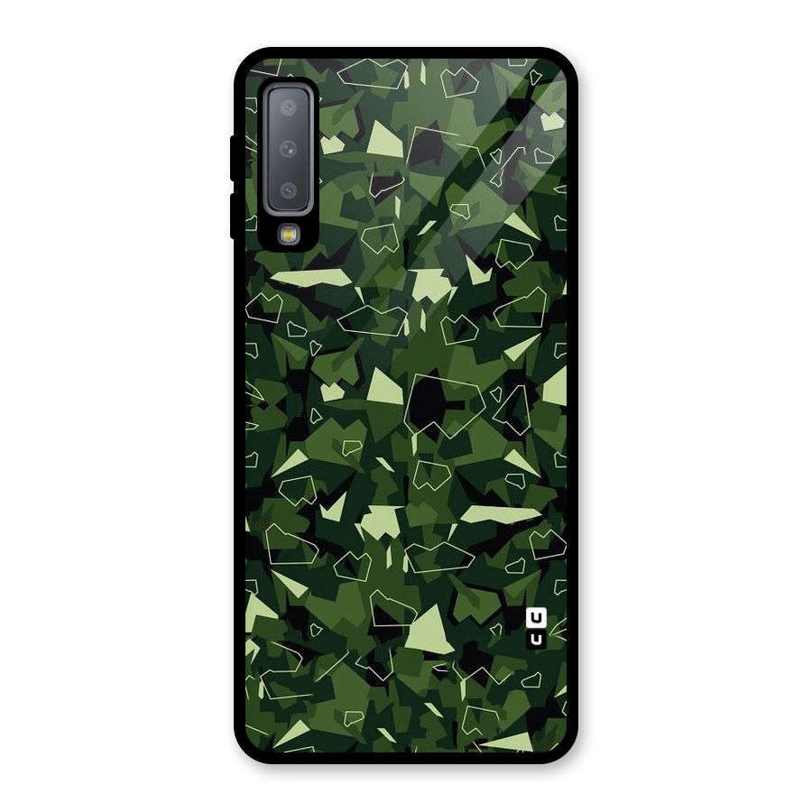 Army Shape Design Glass Back Case for Galaxy A7 (2018)