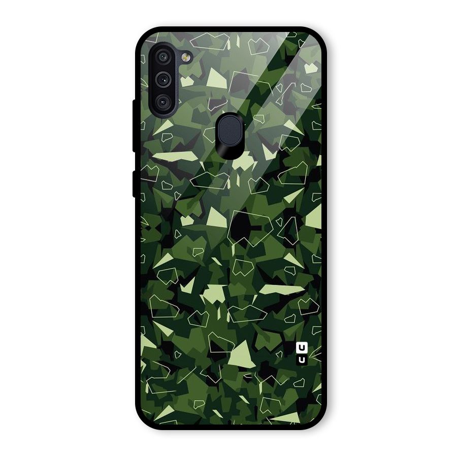 Army Shape Design Glass Back Case for Galaxy M11