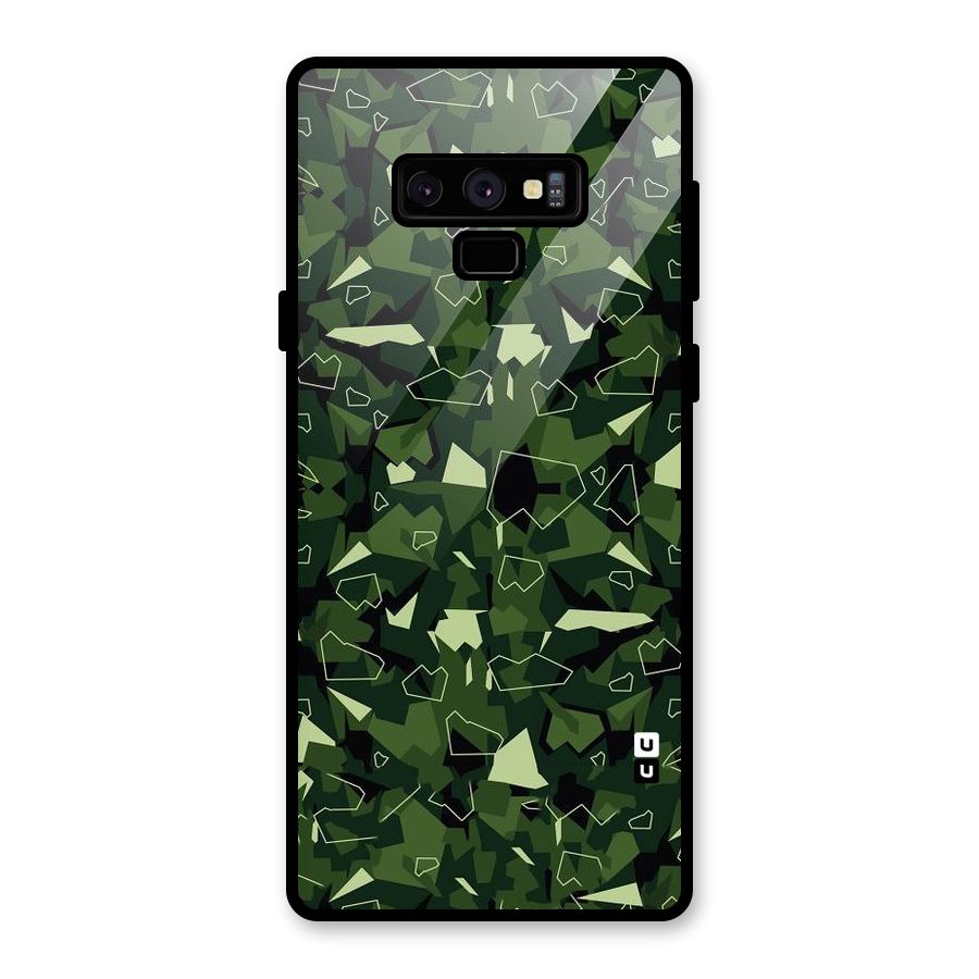 Army Shape Design Glass Back Case for Galaxy Note 9