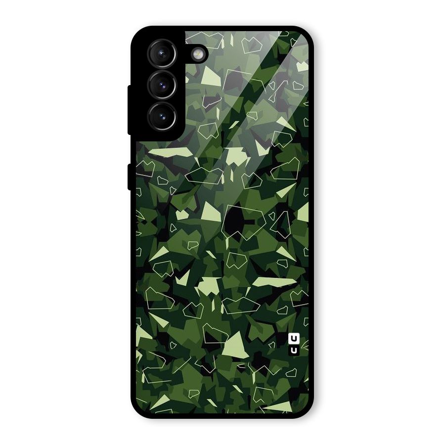 Army Shape Design Glass Back Case for Galaxy S21 Plus