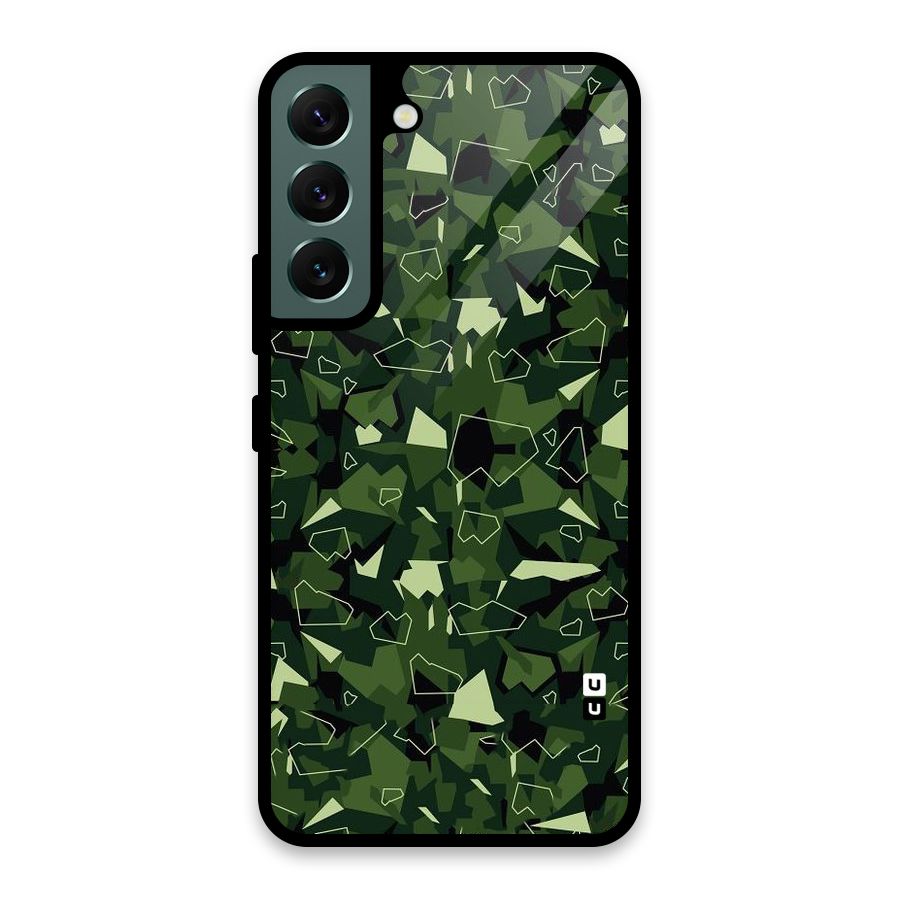 Army Shape Design Glass Back Case for Galaxy S22 5G