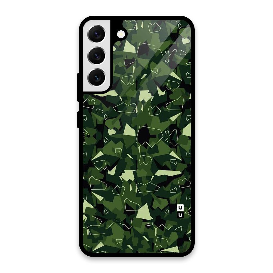 Army Shape Design Glass Back Case for Galaxy S22 Plus 5G