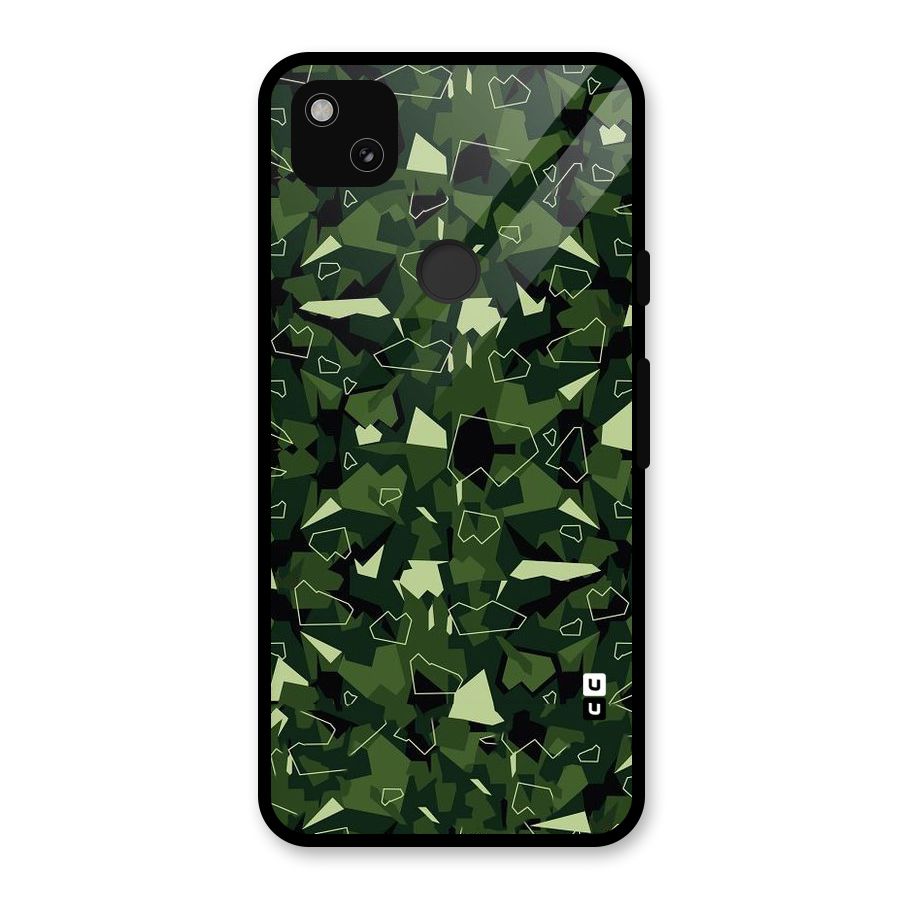 Army Shape Design Glass Back Case for Google Pixel 4a