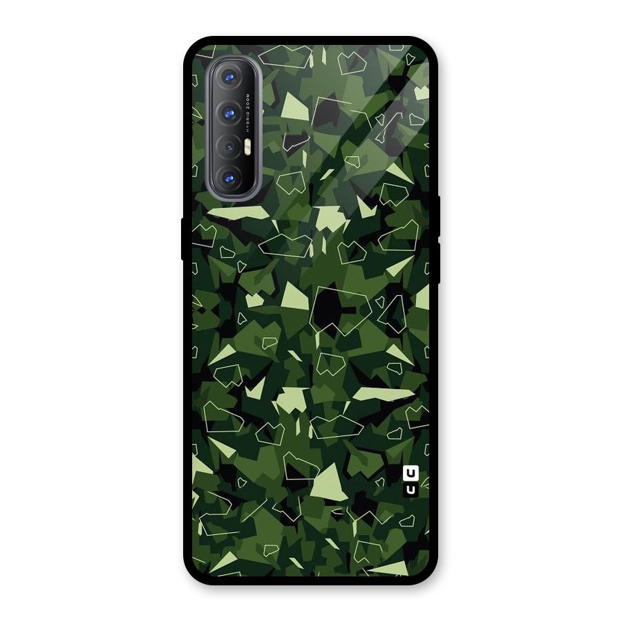 Army Shape Design Glass Back Case for Oppo Reno3 Pro