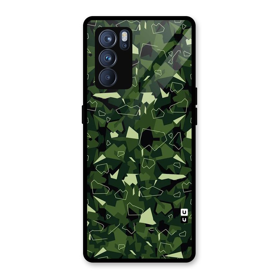 Army Shape Design Glass Back Case for Oppo Reno6 Pro 5G