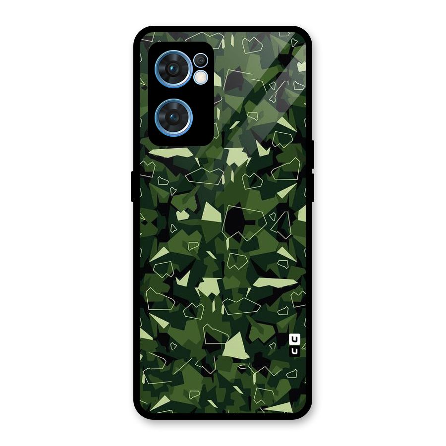 Army Shape Design Glass Back Case for Oppo Reno7 5G