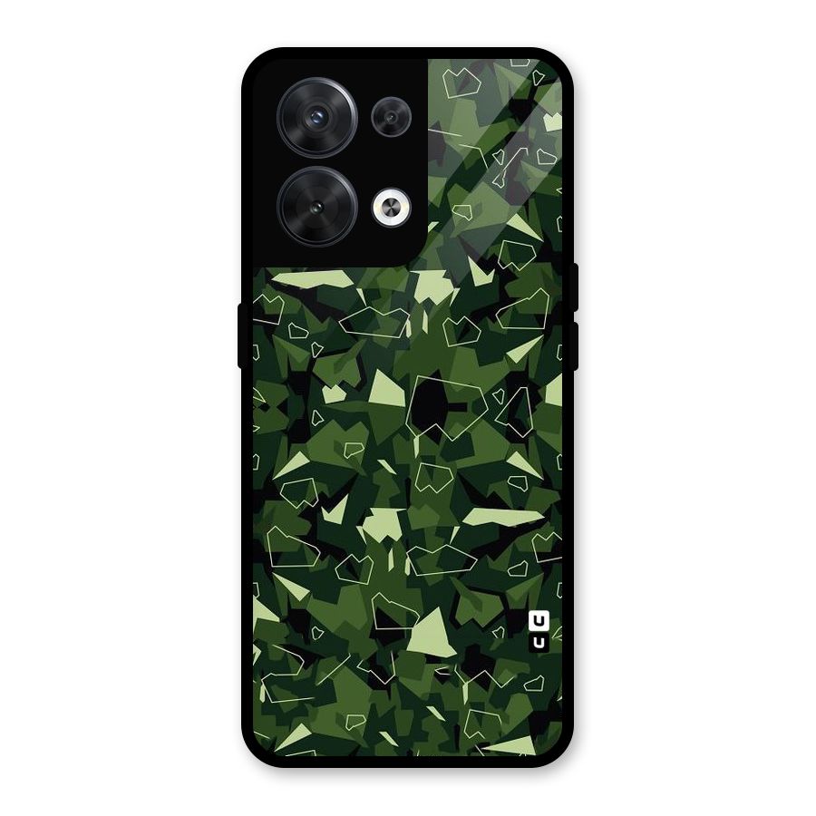 Army Shape Design Glass Back Case for Oppo Reno8 5G