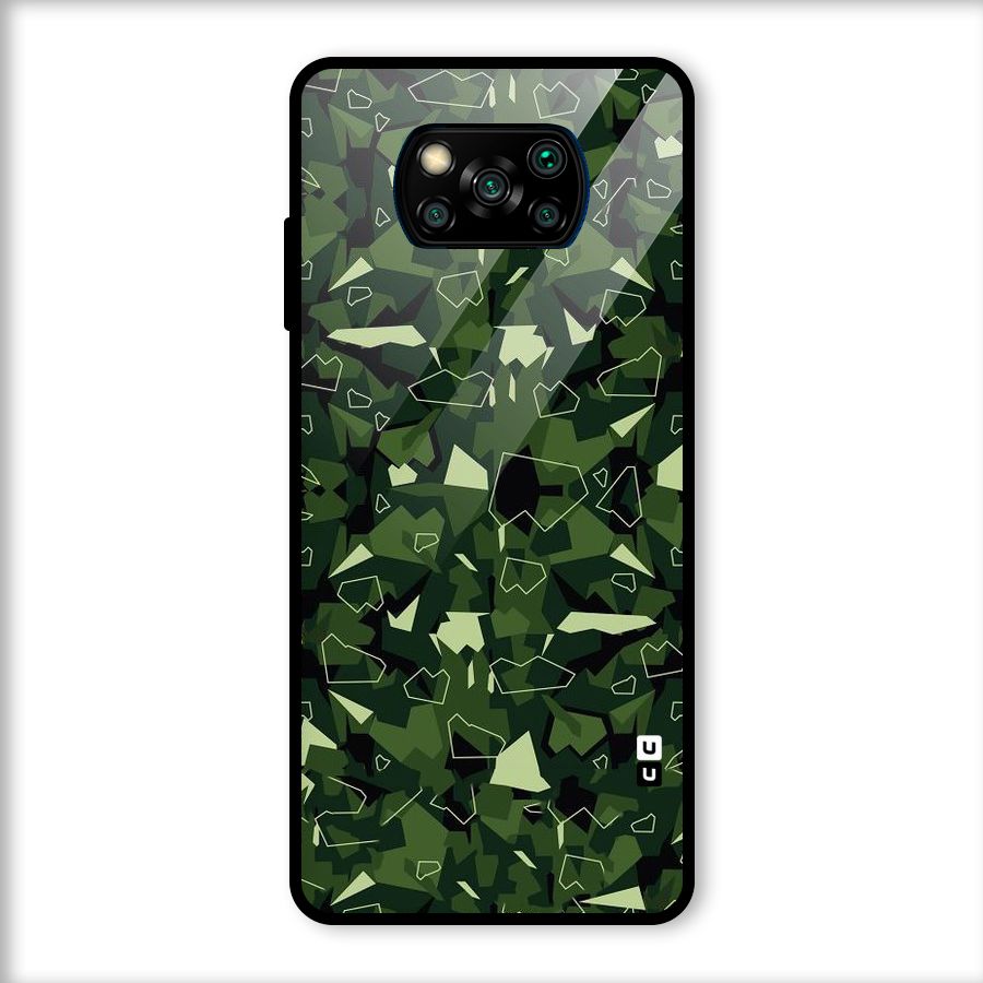 Army Shape Design Glass Back Case for Poco X3