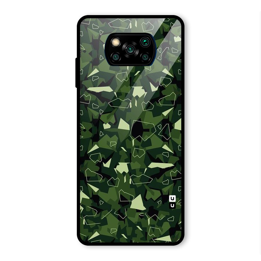 Army Shape Design Glass Back Case for Poco X3 Pro