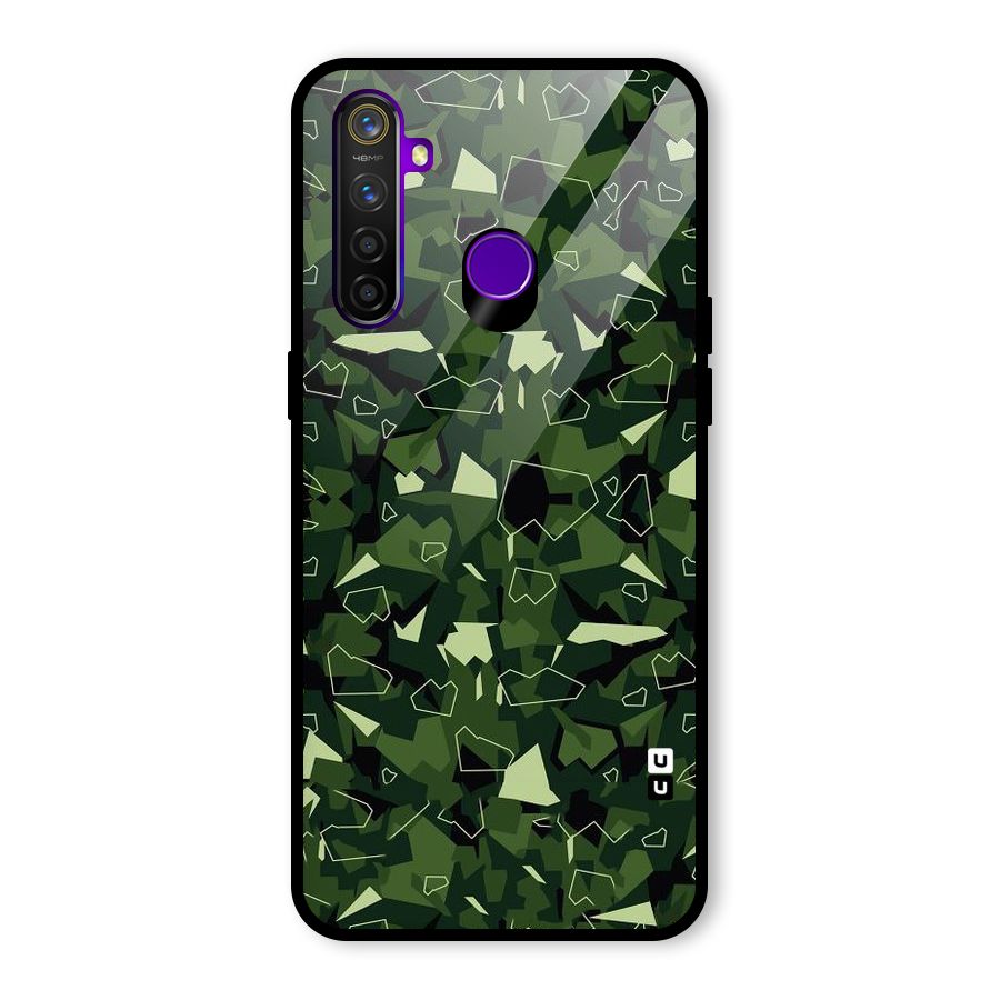 Army Shape Design Glass Back Case for Realme 5 Pro