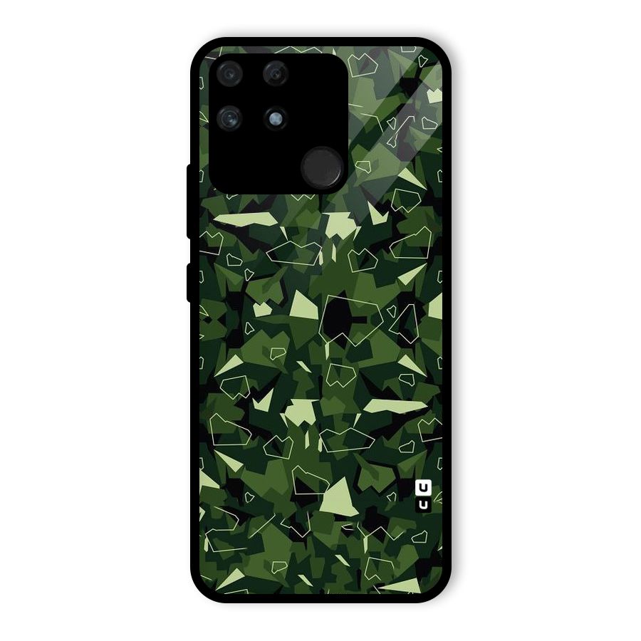 Army Shape Design Glass Back Case for Realme Narzo 50A