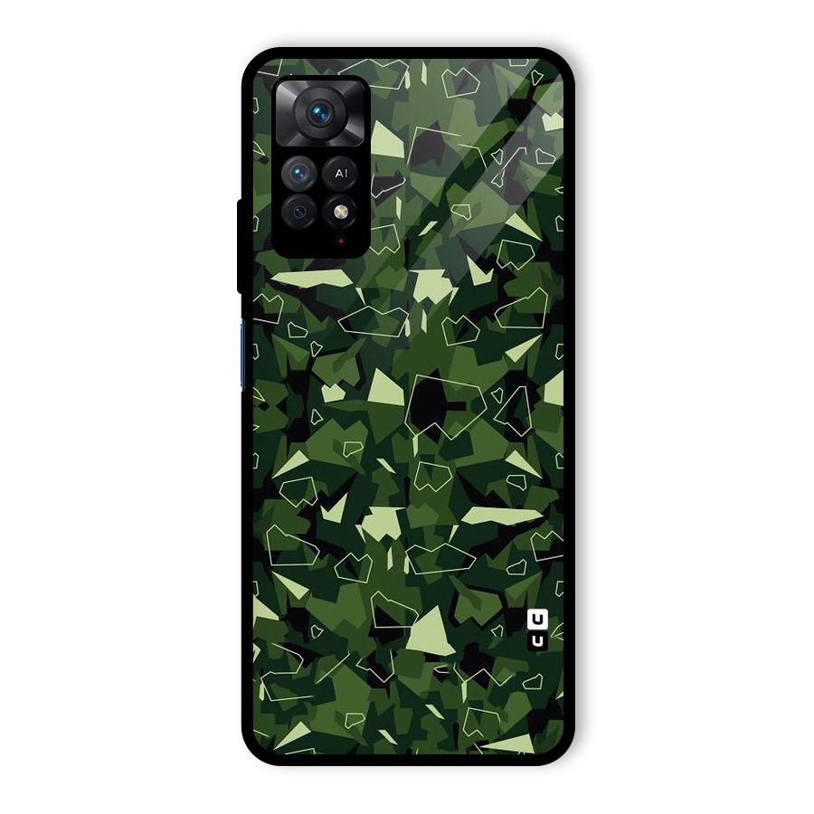 Army Shape Design Glass Back Case for Redmi Note 11 Pro