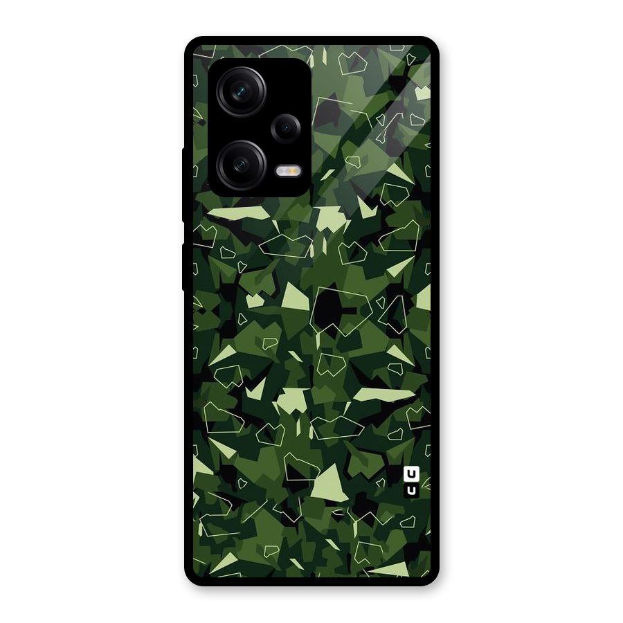 Army Shape Design Glass Back Case for Redmi Note 12 Pro
