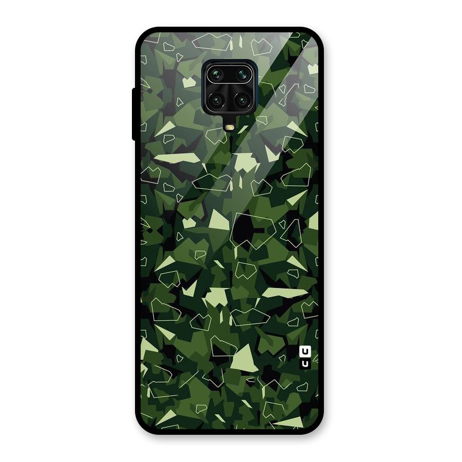 Army Shape Design Glass Back Case for Redmi Note 9 Pro