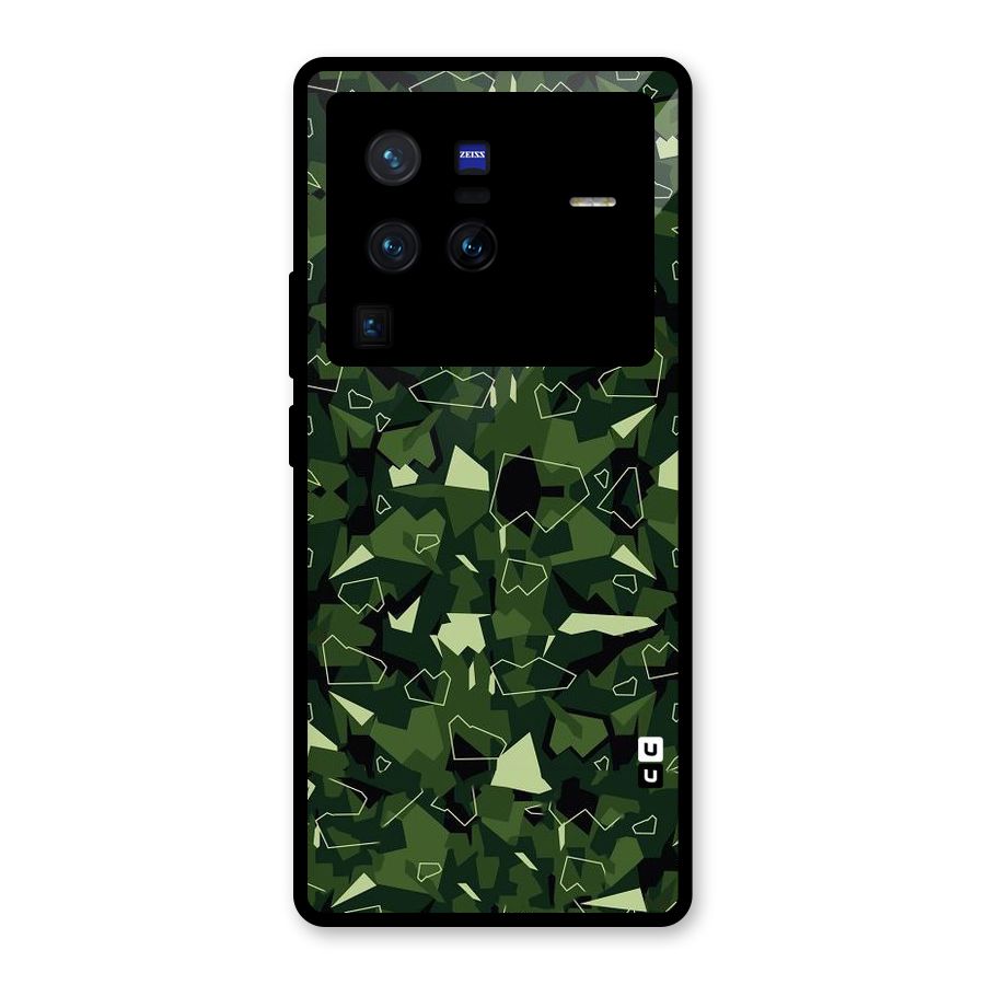 Army Shape Design Glass Back Case for Vivo X80 Pro