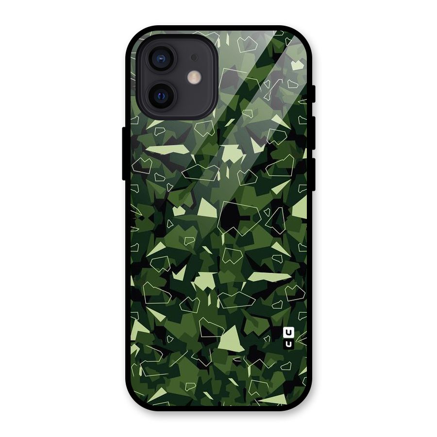 Army Shape Design Glass Back Case for iPhone 12