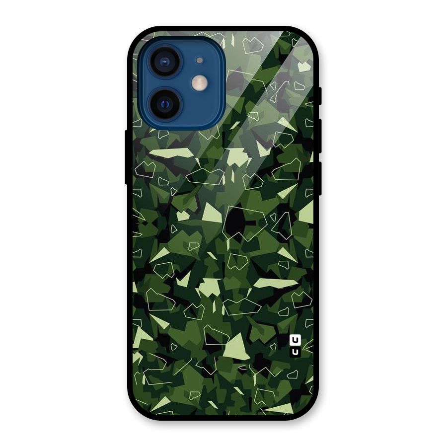Army Shape Design Glass Back Case for iPhone 12 Mini