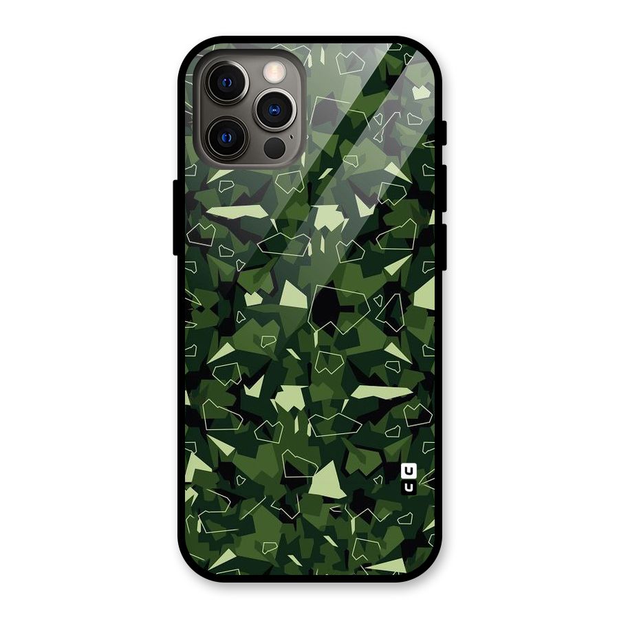 Army Shape Design Glass Back Case for iPhone 12 Pro