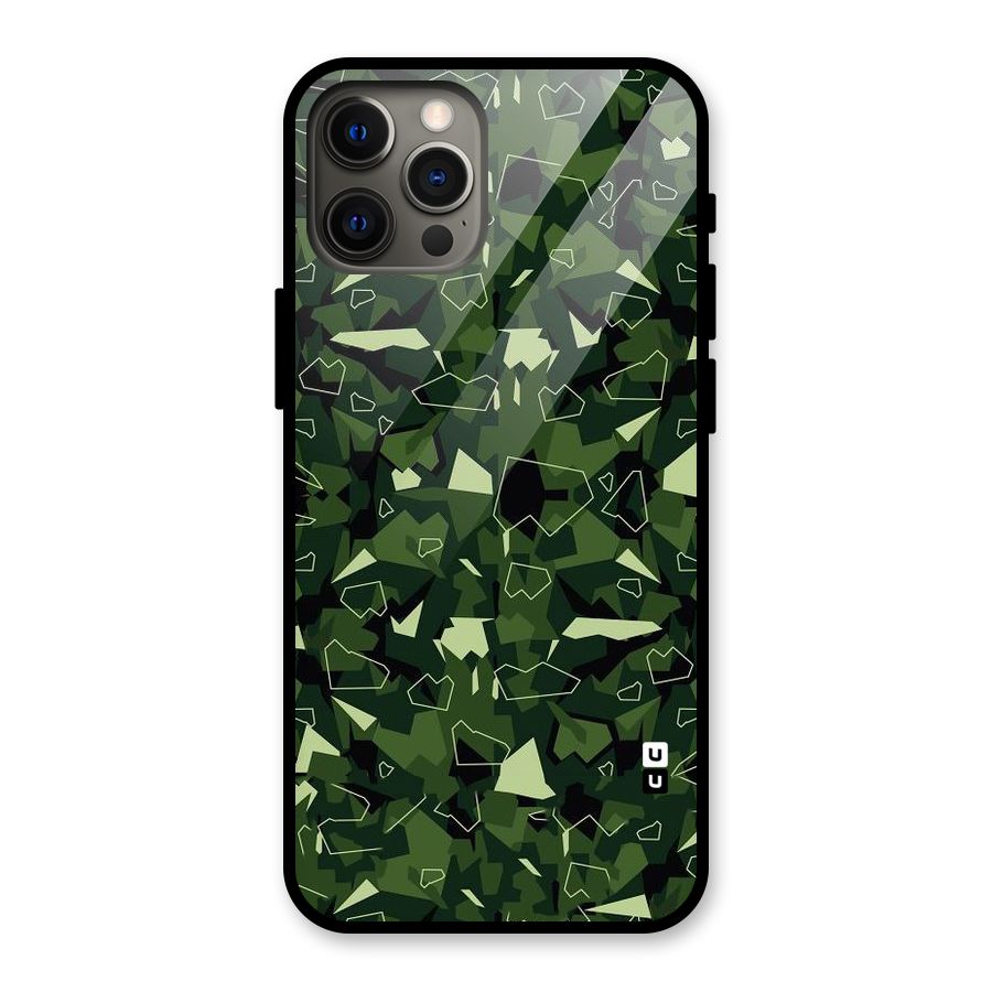 Army Shape Design Glass Back Case for iPhone 12 Pro Max