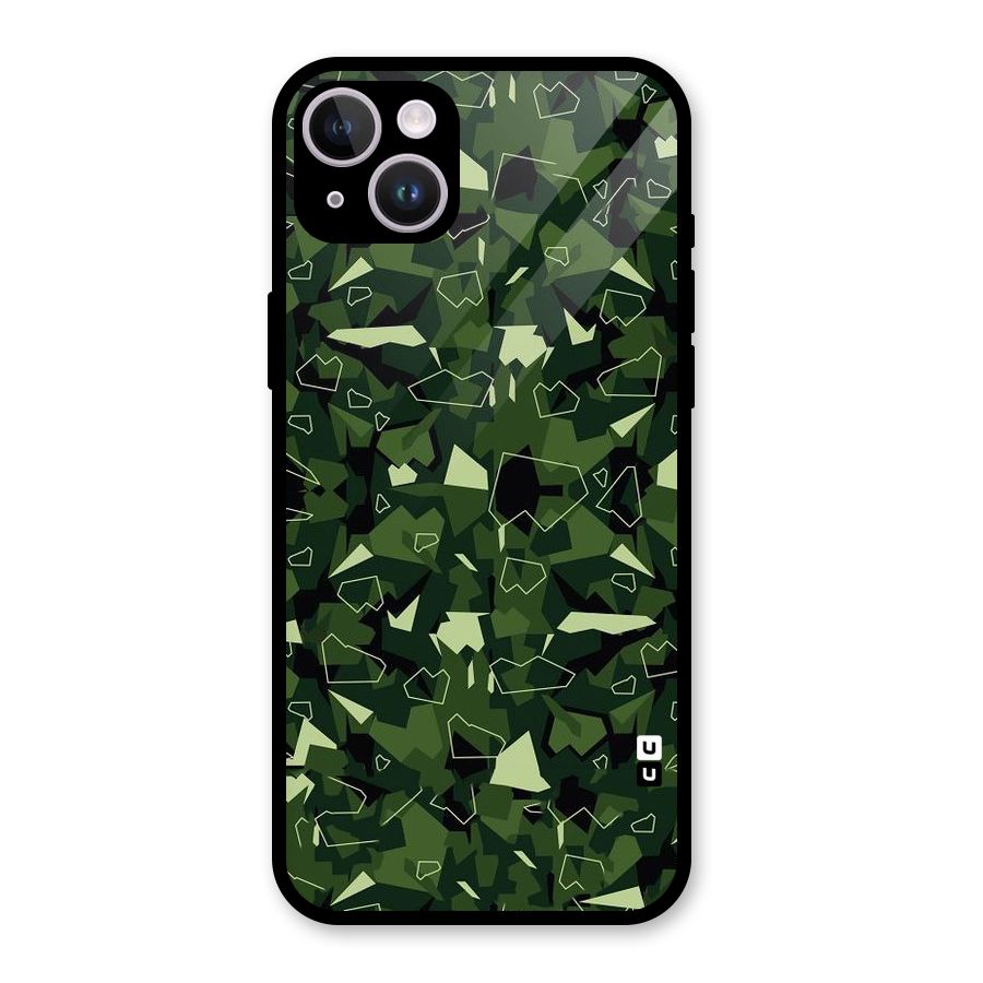 Army Shape Design Glass Back Case for iPhone 14 Plus