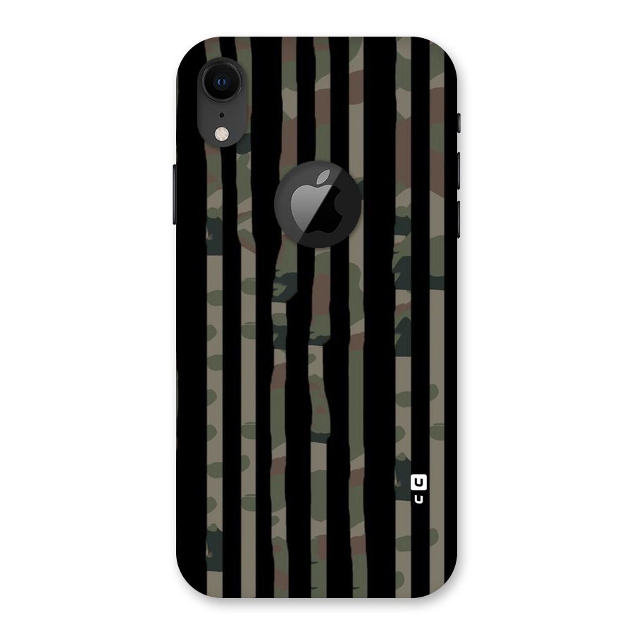 Army Stripes Back Case for iPhone XR Logo Cut