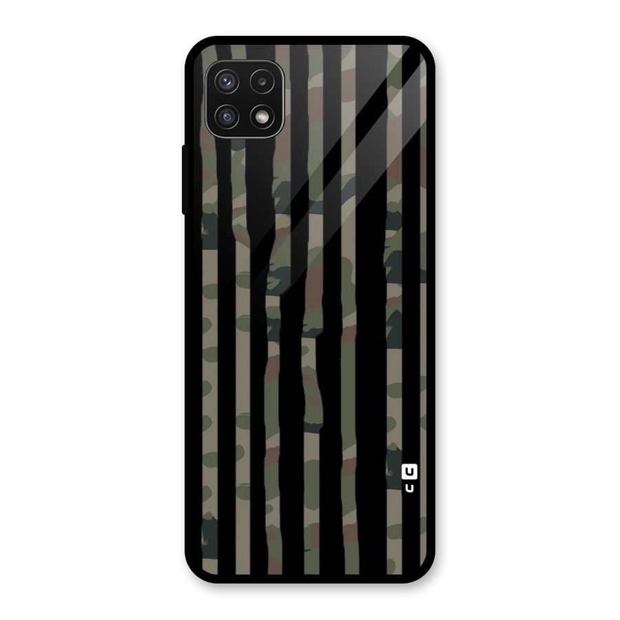 Army Stripes Glass Back Case for Galaxy A22 5G