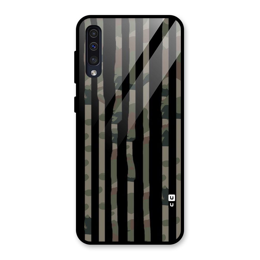 Army Stripes Glass Back Case for Galaxy A50