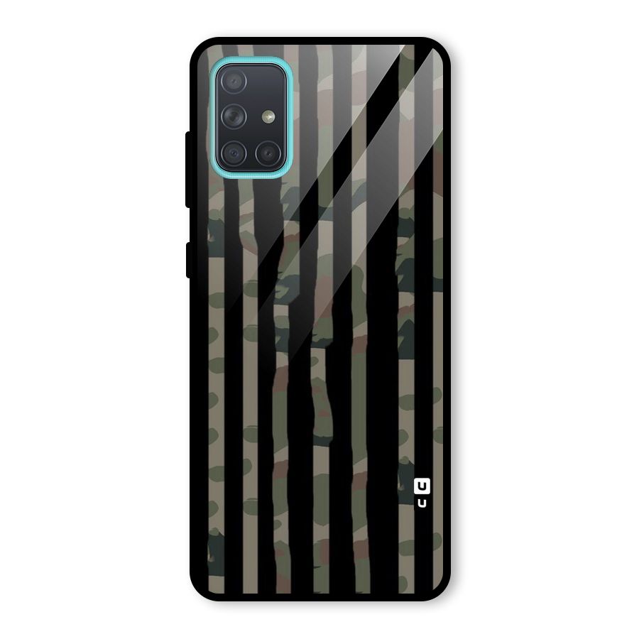 Army Stripes Glass Back Case for Galaxy A71
