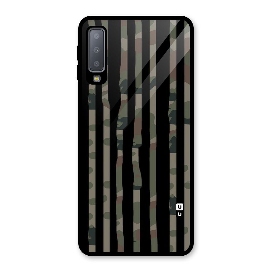 Army Stripes Glass Back Case for Galaxy A7 (2018)