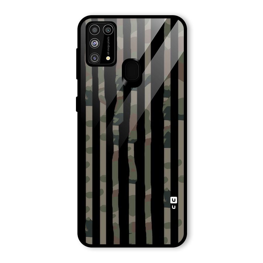 Army Stripes Glass Back Case for Galaxy F41