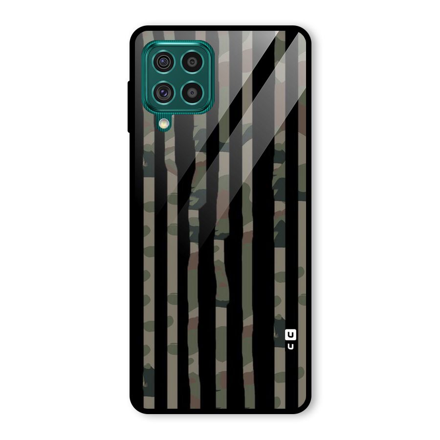 Army Stripes Glass Back Case for Galaxy F62