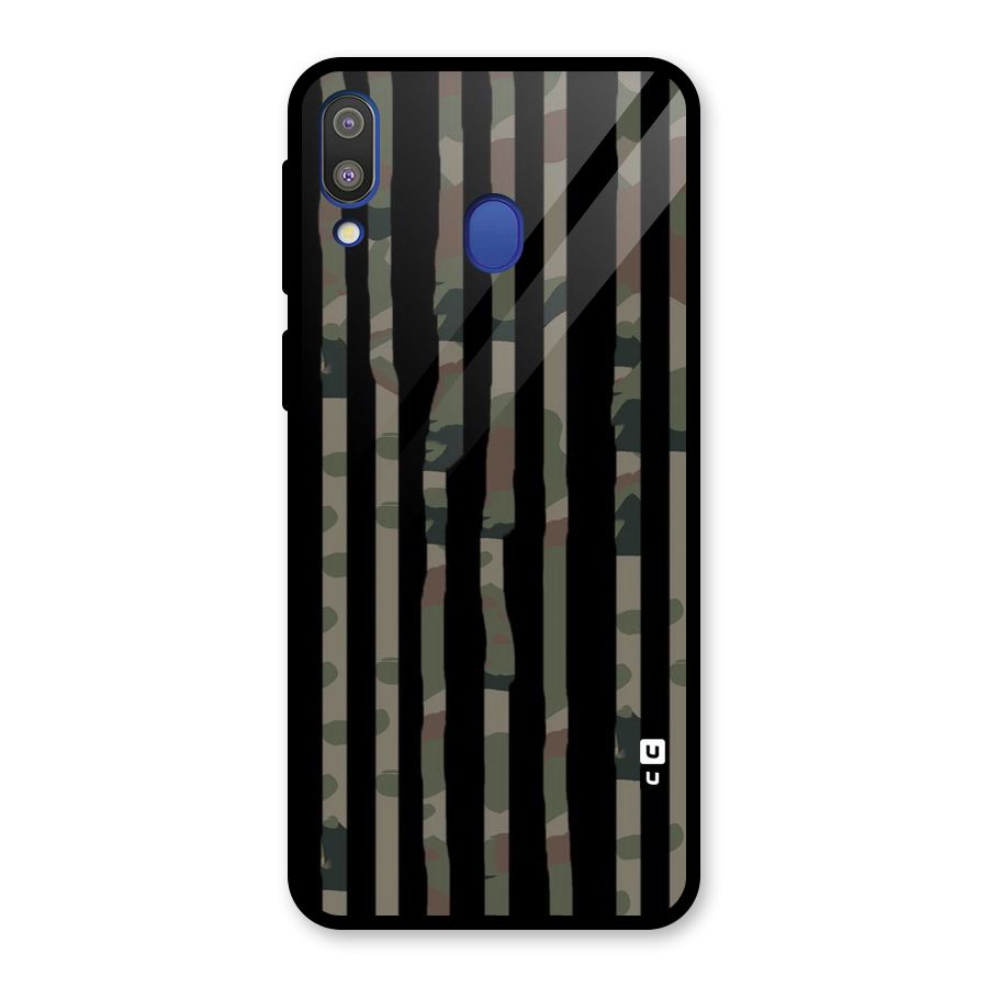 Army Stripes Glass Back Case for Galaxy M20