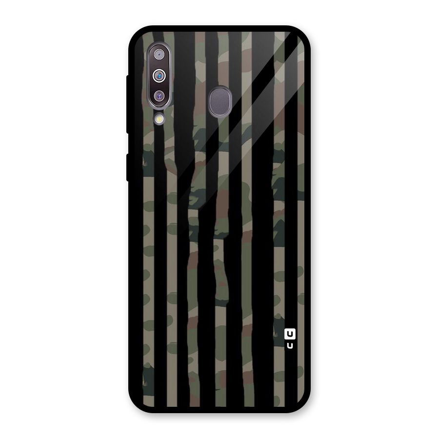 Army Stripes Glass Back Case for Galaxy M30