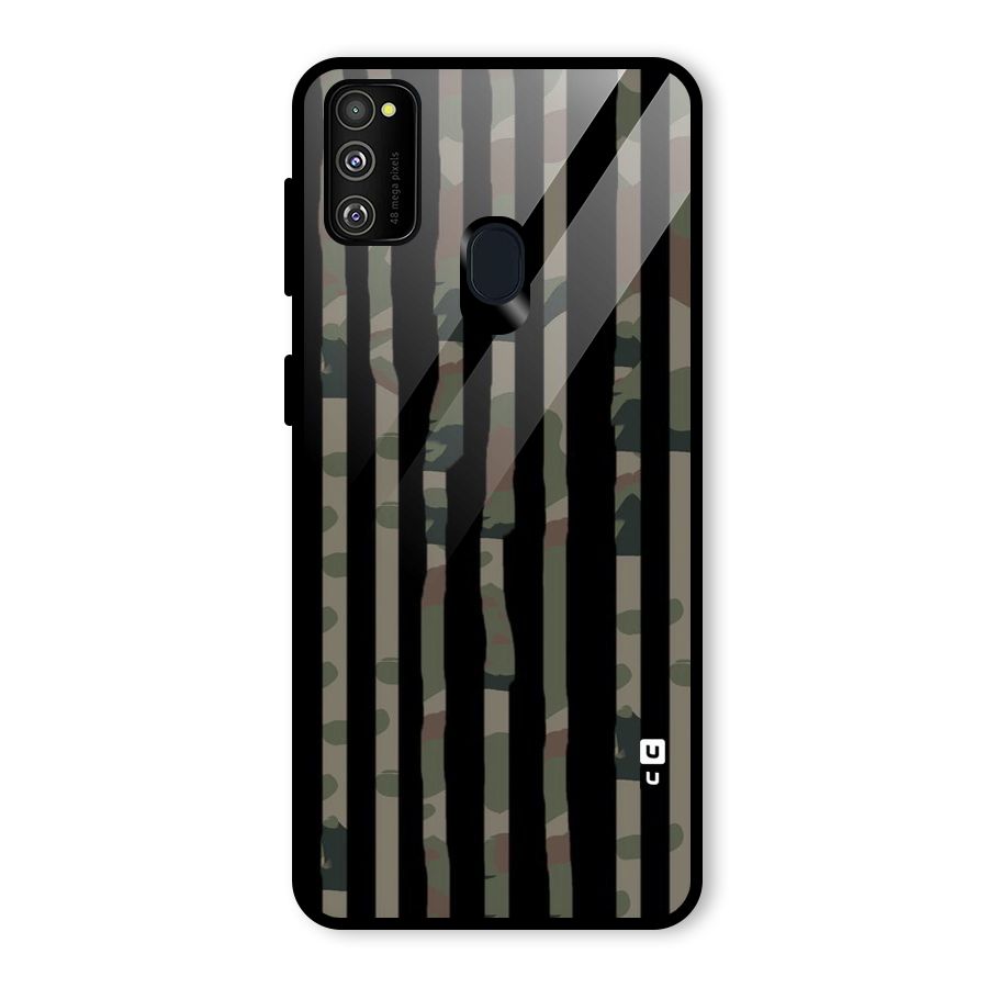 Army Stripes Glass Back Case for Galaxy M30s