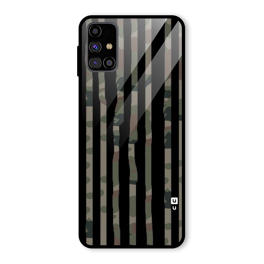 Army Stripes Glass Back Case for Galaxy M31s