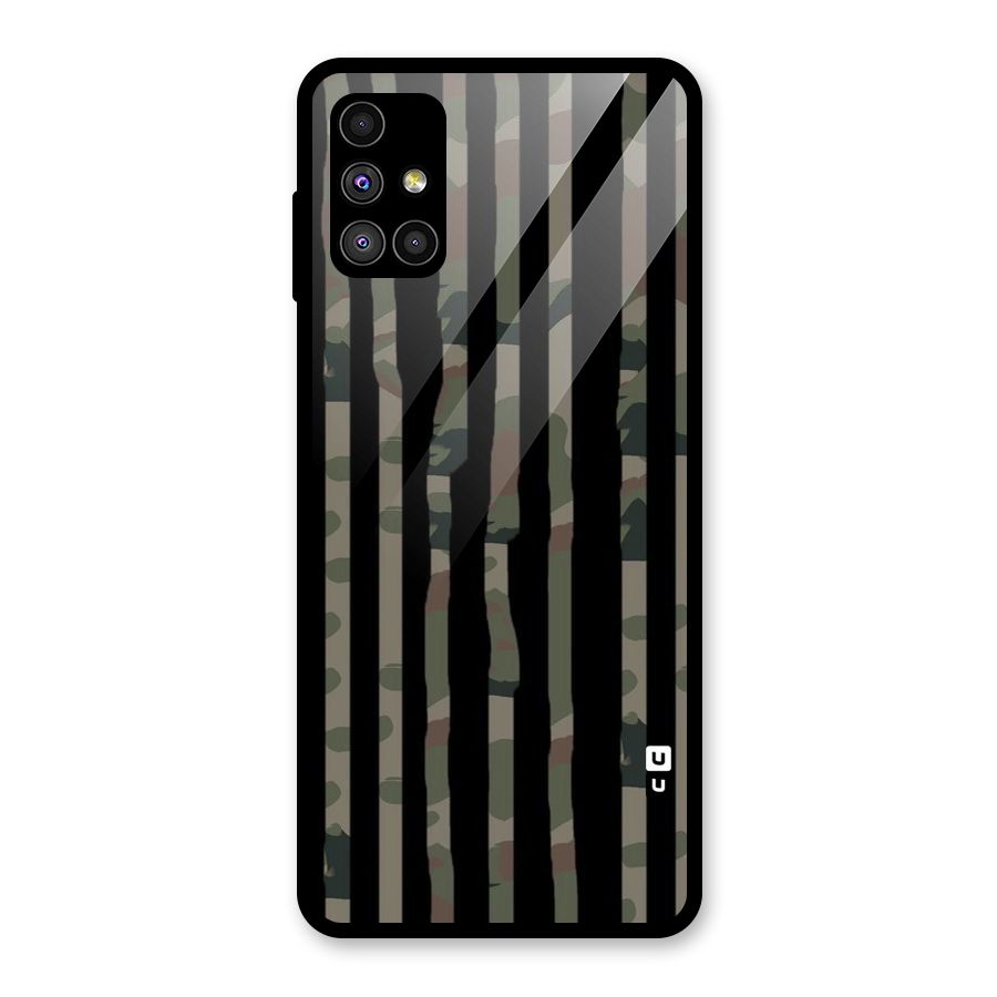 Army Stripes Glass Back Case for Galaxy M51