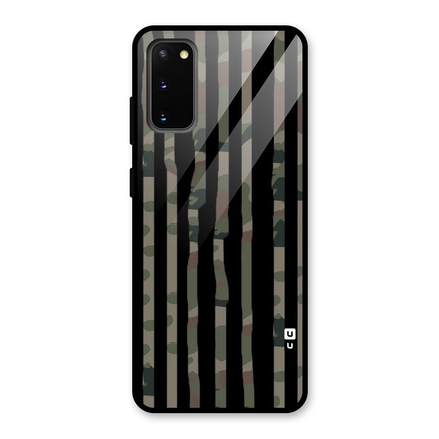 Army Stripes Glass Back Case for Galaxy S20