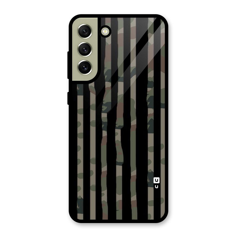 Army Stripes Glass Back Case for Galaxy S21 FE 5G